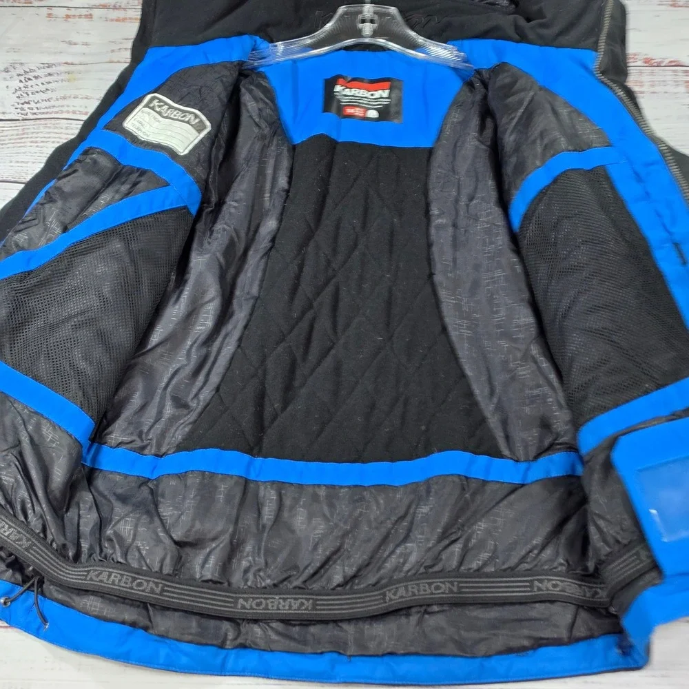 Karbon Ski Jacket Youth 14 Blue Black White Good Insulated Hooded Insulated